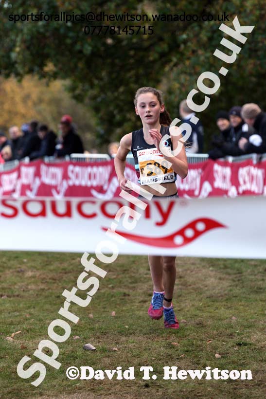 Girls under-13s, 2016 National Cross Country Relays, Berry Hill Park, Mansfield. Photo: David T. Hewitson/Sports for All Pics